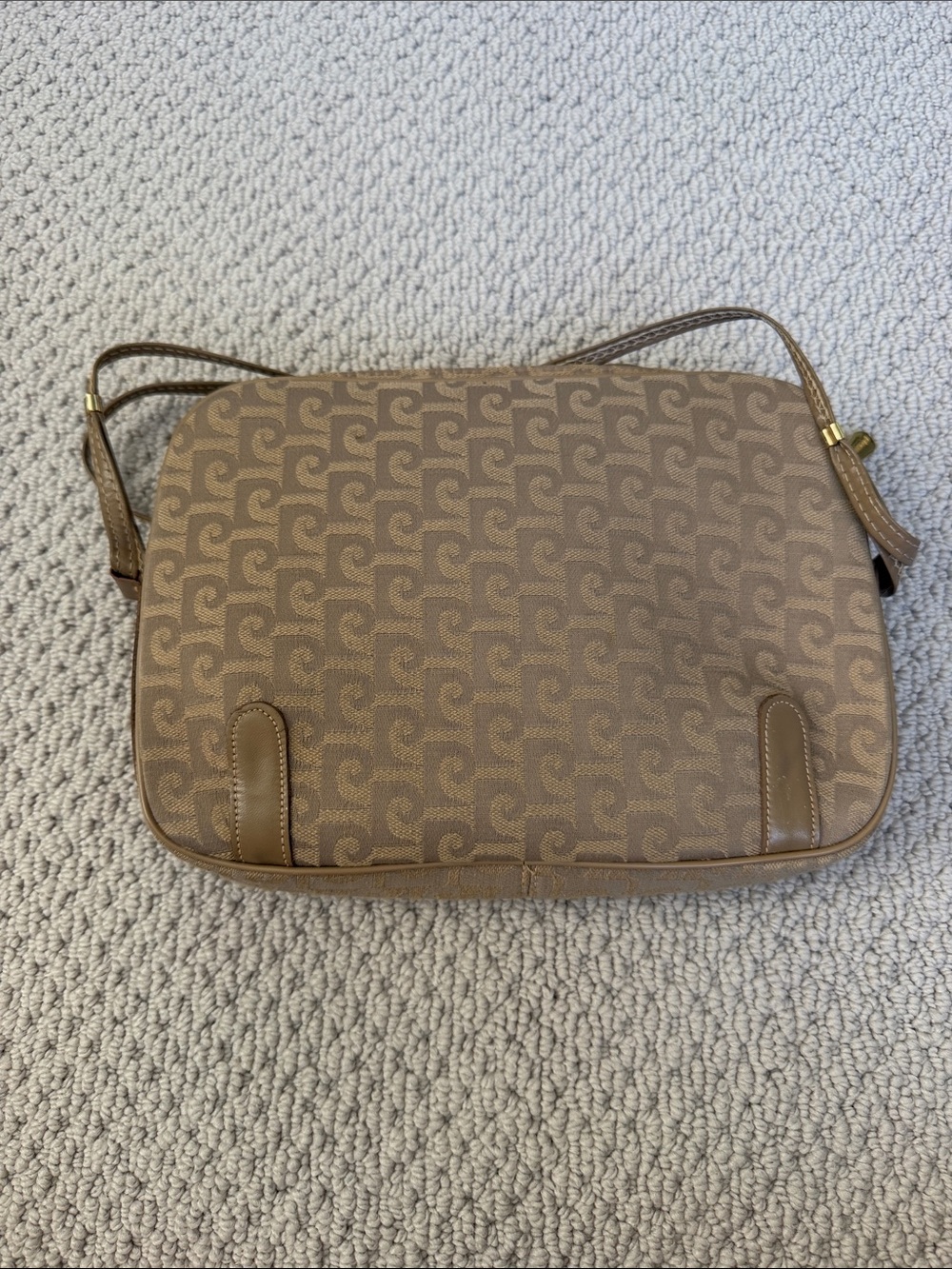 Pierre Cardin Tan Monogram Crossbody Bag with Gold Accent - Picture 5 of 9